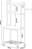 A line drawing of a white rolling printer stand with shelves and integrated power outlets. Anteprima dell’immagine prodotto