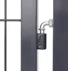A close-up view of a gate hinge mechanism. Produktbild-Vorschau
