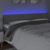 Möbel LED Kopfteil Hellgrau 200x5x78/88 cm Stoff - Produktbild-Vorschau 3