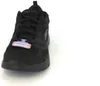 A black Skechers sneaker is shown from the front on a white background. Produktbild-Vorschau