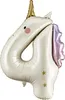 Palloncino in foil a forma di unicorno con numero 4 - 93 cm Anteprima dell’immagine prodotto 3
