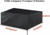 A black cover for outdoor furniture, with dimensions labeled. Produktbild-Vorschau