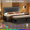 CDGlobal Bett 140 x 200 cm, Polsterbett, Doppelbettgestell, Produktbild-Vorschau 2