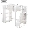 A diagram of a white loft bed with dimensions indicated. Produktbild-Vorschau