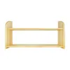 A wooden shelf unit with two shelves, presented against a white background. Voir les images du produit