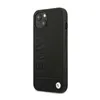 A black iPhone case with the BMW logo embossed on it. Produktbild-Vorschau