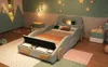 Babybed 90x200 cm, autobed, gestoffeerd bed met flanellen Productafbeelding-voorbeeld 11