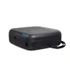 A black battery charger case with a transparent lid, shown from a side angle against a white background. Produktbild-Vorschau