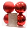 Rote runde unzerbrechliche Kunststoffkugeln 4er Set 10 cm Produktbild-Vorschau 6