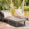 Sonnenliege Gartenliege Holzoptik, Terrassenliege mit Produktbild-Vorschau 2