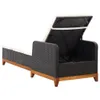 Lettino prendisole in poly rattan e legno massiccio nero Anteprima dell’immagine prodotto 2