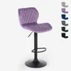 A purple bar stool is shown against a white background. To the right, several other bar stools in different colors are displayed. Voir les images du produit