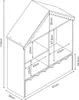 A technical drawing of a children's shelf unit with dimensions. Náhľad obrázku produktu