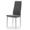 A single gray dining chair with a modern design. Podgląd zdjęcia produktu