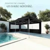 Tonnelle 6 x 3 m avec 2 rideaux - noir Voir les images du produit 9