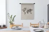 MuchoWow® Wandteppich Wandbehang Weltkarte - Holz - Regal Produktbild-Vorschau 3