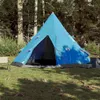 vidaXL Tipi-Campingzelt 4 Personen Blau Wasserdicht Produktbild-Vorschau 10