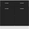 vidaXL Schubunterschrank Schwarz 80x46x81,5 cm Produktbild-Vorschau 4