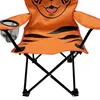 Kinder Anglersessel Orange mit Getränkehalter und Tasche Motiv Tiger Produktbild-Vorschau