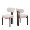 4er Set Esszimmerstuhl Stoff Beige - Beine Dunkle Produktbild-Vorschau 9