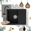 GRANMASTER Caro Granitspüle 1 Becken mit Armatur und Siphon Produktbild-Vorschau 3