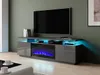 Televízny stolík s krbom a LED osvetlením SALTA - grafitový Náhľad obrázku produktu 1