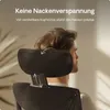 Close-up of a person's head and neck supported by an ergonomic office chair's headrest. Podgląd zdjęcia produktu
