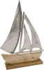 Metall Schiff mit Mango Holz - 40 cm - Alu Segelschiff auf Produktbild-Vorschau 1