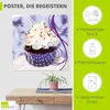 ARTland Poster Cupcake auf violett - Kuchen Größe: 50x50 cm Produktbild-Vorschau 2