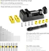 A set of hand drill bits, a mini vice, and other accessories are displayed on a white background with descriptive text. Produktbild-Vorschau