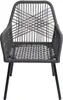 A single gray outdoor chair with black legs against a white background. Produktbild-Vorschau