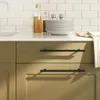 vidaXL Möbelgriffe 5 Stk. Schwarz 224 mm Edelstahl Produktbild-Vorschau 2