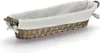Zeller Brotkörbchen, Weide/Stoff, 49x14x10 cm, braun Produktbild-Vorschau 3