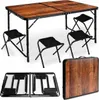 Klapptisch 4 Stühlen Set Faltbar 120x60 cm Tragegriff Produktbild-Vorschau 1