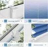 A collage of four images showing different aspects and features of a pleated blind. Produktbild-Vorschau