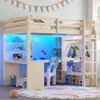 Flieks Lit superposé 140x200cm avec bureau et étagère, Lit Voir les images du produit 1