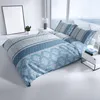 Biber Bettwäsche Set 155x220 cm Blau Weiß Gestreift Produktbild-Vorschau 2