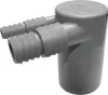 A gray plastic double hose connector with two ribbed hose barbs. Náhľad obrázku produktu