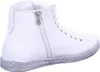 A white high-top sneaker with laces and a side zipper. Produktbild-Vorschau