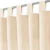 A close-up view of beige curtains hanging from a rod. Náhled obrázku produktu