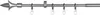 A curtain rod with rings and finials. Produktbild-Vorschau