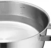 A close-up view of the inside of a stainless steel pot with water and measurement markings. Náhľad obrázku produktu