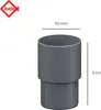INEFA Fallrohr Verbinder, PVC DN50 / 50mm Anthrazit Produktbild-Vorschau 2