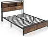COSTWAY postel 160 x 200 cm, čelo s úložným prostorem, Náhled obrázku produktu 1