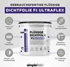 A bucket of liquid waterproofing membrane with various feature callouts. Produktbild-Vorschau