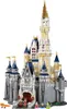 A detailed LEGO model of Disney's Cinderella Castle, with small figures of Mickey Mouse, Minnie Mouse, Daisy Duck, and Donald Duck at the entrance. Podgląd zdjęcia produktu