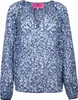 Damen Jeansfarbene Raglan Bluse mit Schlitz und Druck, Produktbild-Vorschau 2