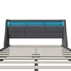 Skříňové lůžko 140x200 cm čalouněné lněnou látkou - s LED Náhled obrázku produktu 8