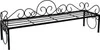 A black metal plant stand with decorative scrollwork on a white background. Anteprima dell’immagine prodotto