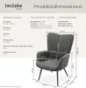 tectake® Sessel Hygge gepolstert Produktbild-Vorschau 5